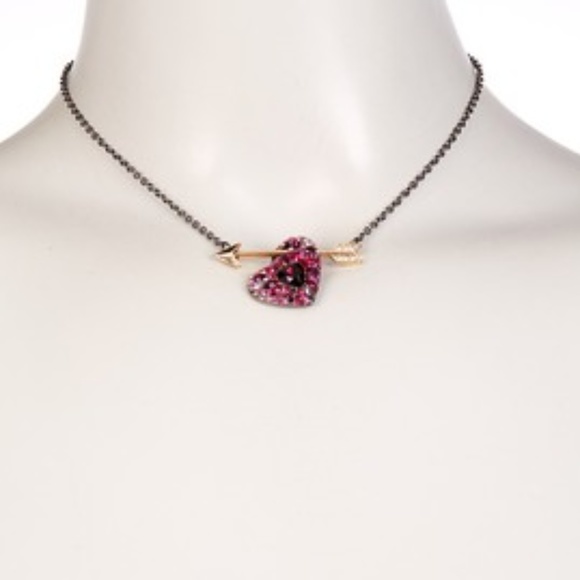 Betsey Johnson Jewelry - Betsey Johnson Pave Arrow & Heart Pendant Necklace